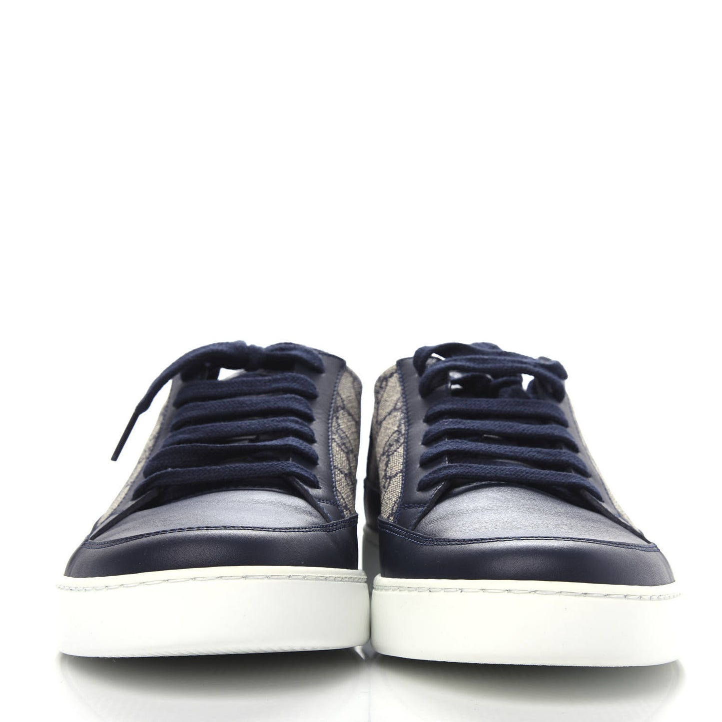 GG Supreme Monogram Calfskin Mens Low Top Sneakers 8.5 Blue Beige