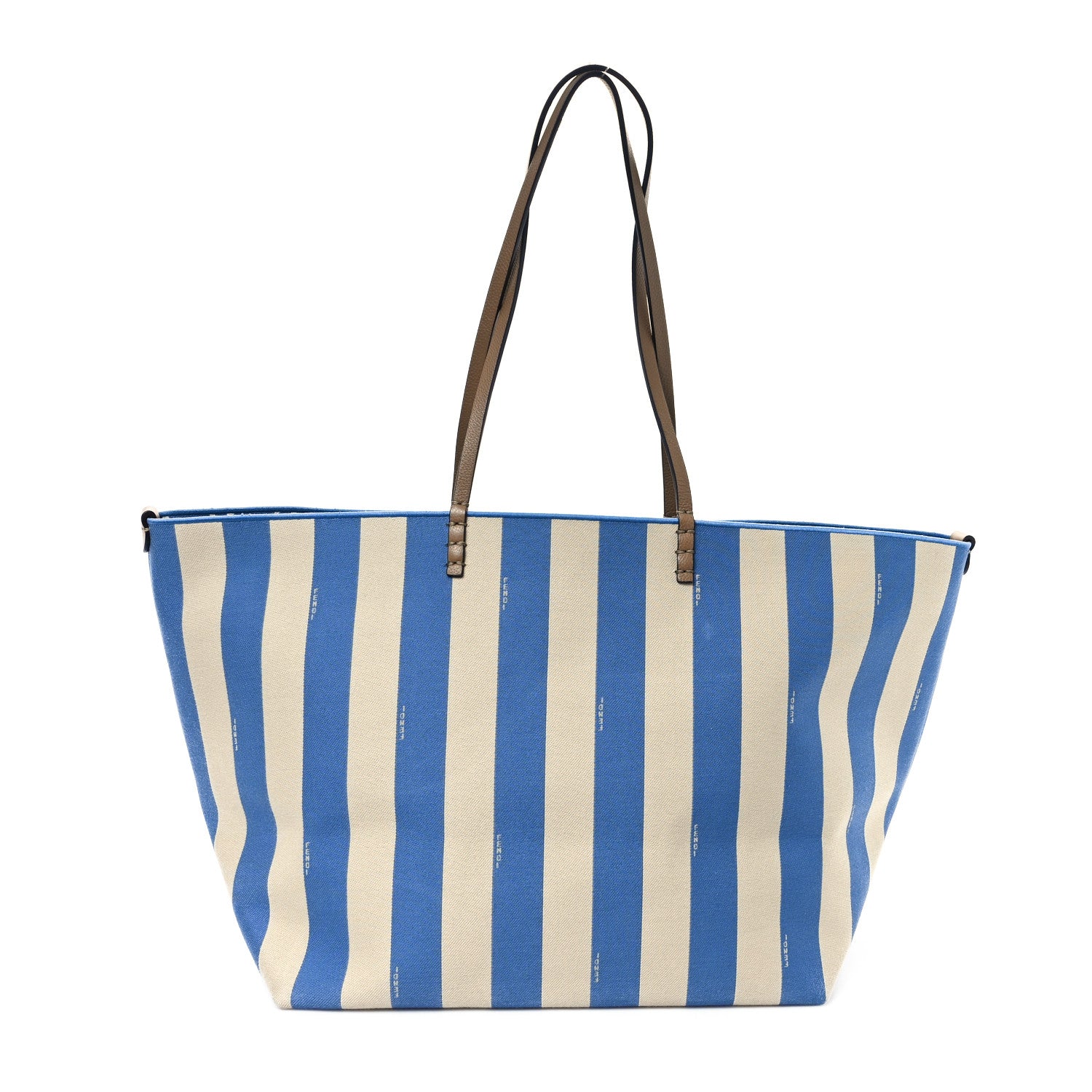 Fendi Pequin Vitello Reversible Large Shopping Tote Blue 1 of 17
