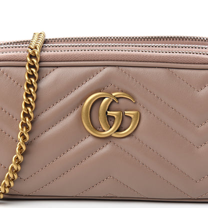 Gucci Calfskin Matelasse Mini GG Marmont Chain Crossbody Bag Porcelain Rose 11 of 12