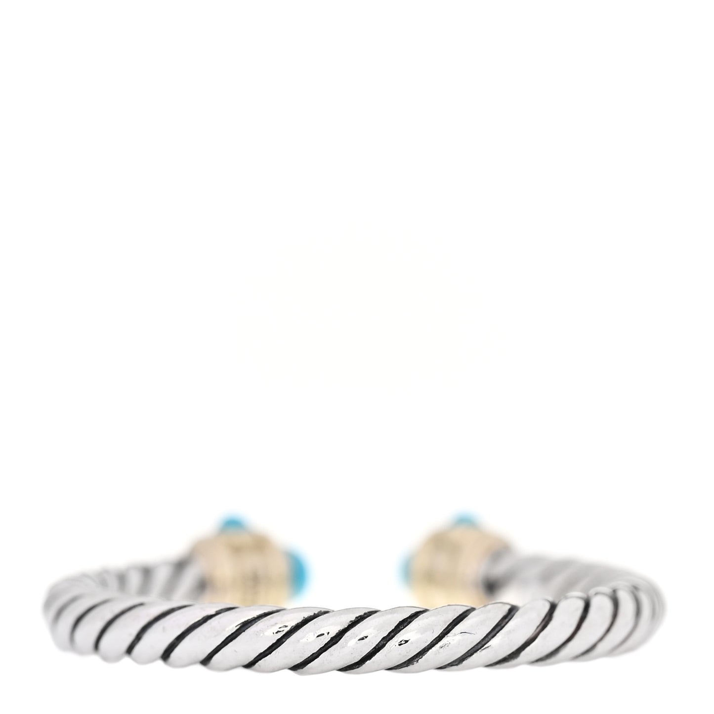 Sterling Silver 14K Yellow Gold Diamond Turquoise Renaissance Ring 54 6.75