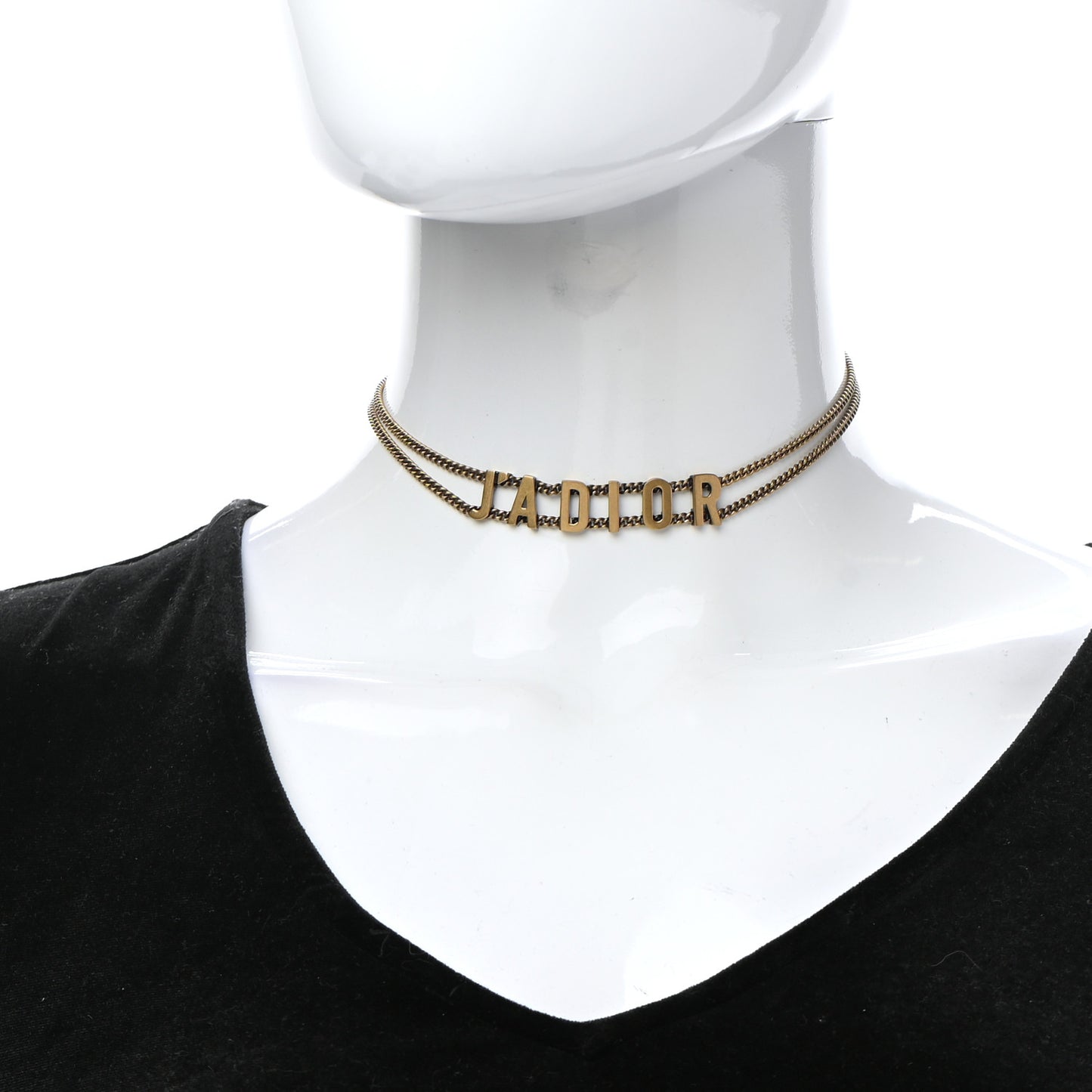 Metal J'Adior Choker Necklace Aged Gold