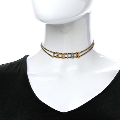 Christian Dior Metal J'Adior Choker Necklace Aged Gold 2 of 6