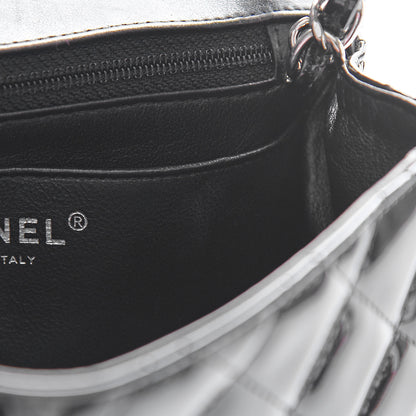 Chanel Patent Calfskin Sparkle Quilted Mini Square Flap Black 10 of 14