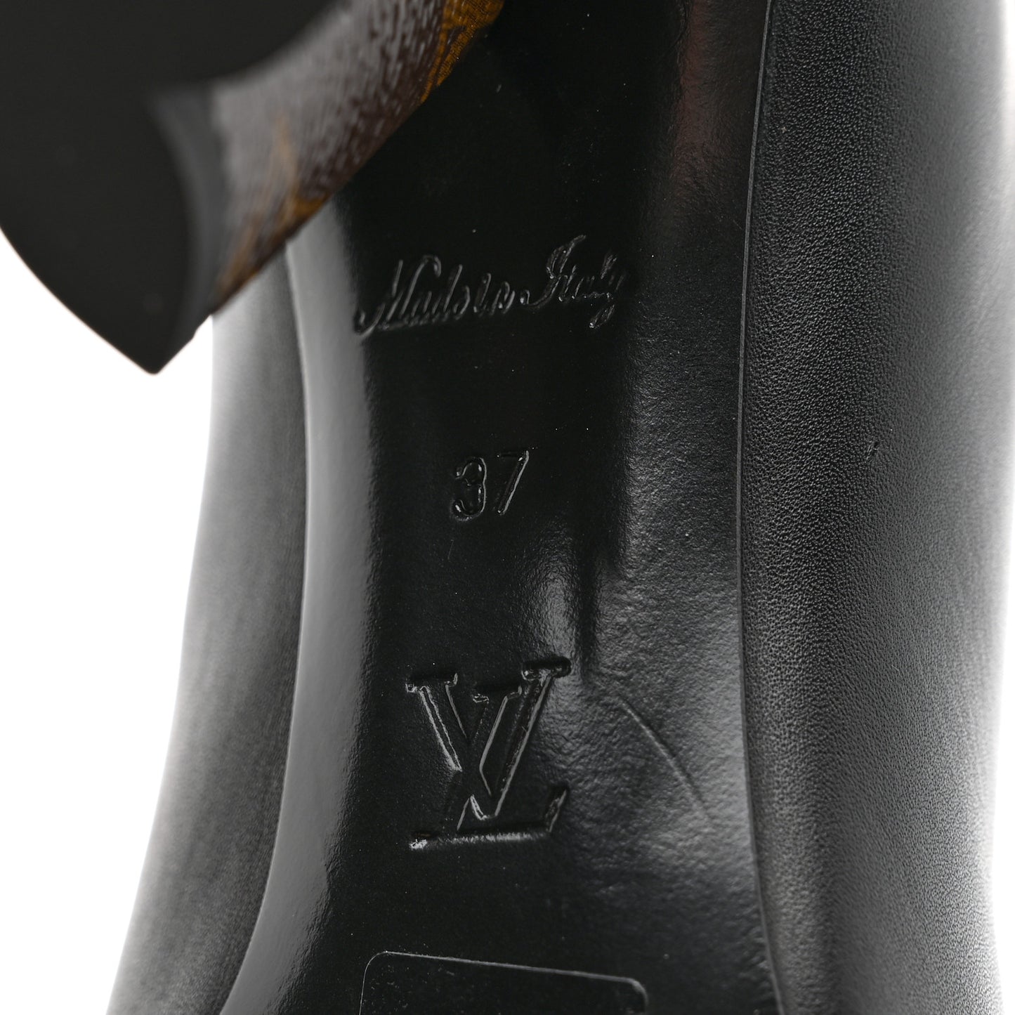 Calfskin Monogram Drawstring Ankle Boots 37 Black