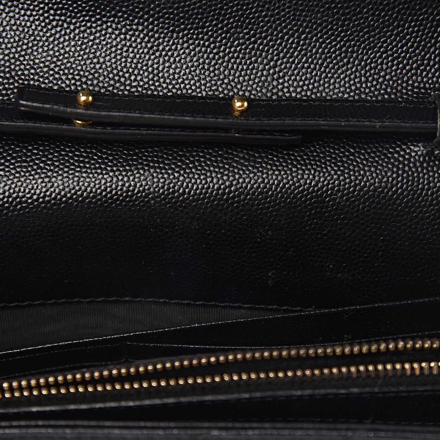 Grain De Poudre Matelasse Chevron Monogram Chain Wallet Black