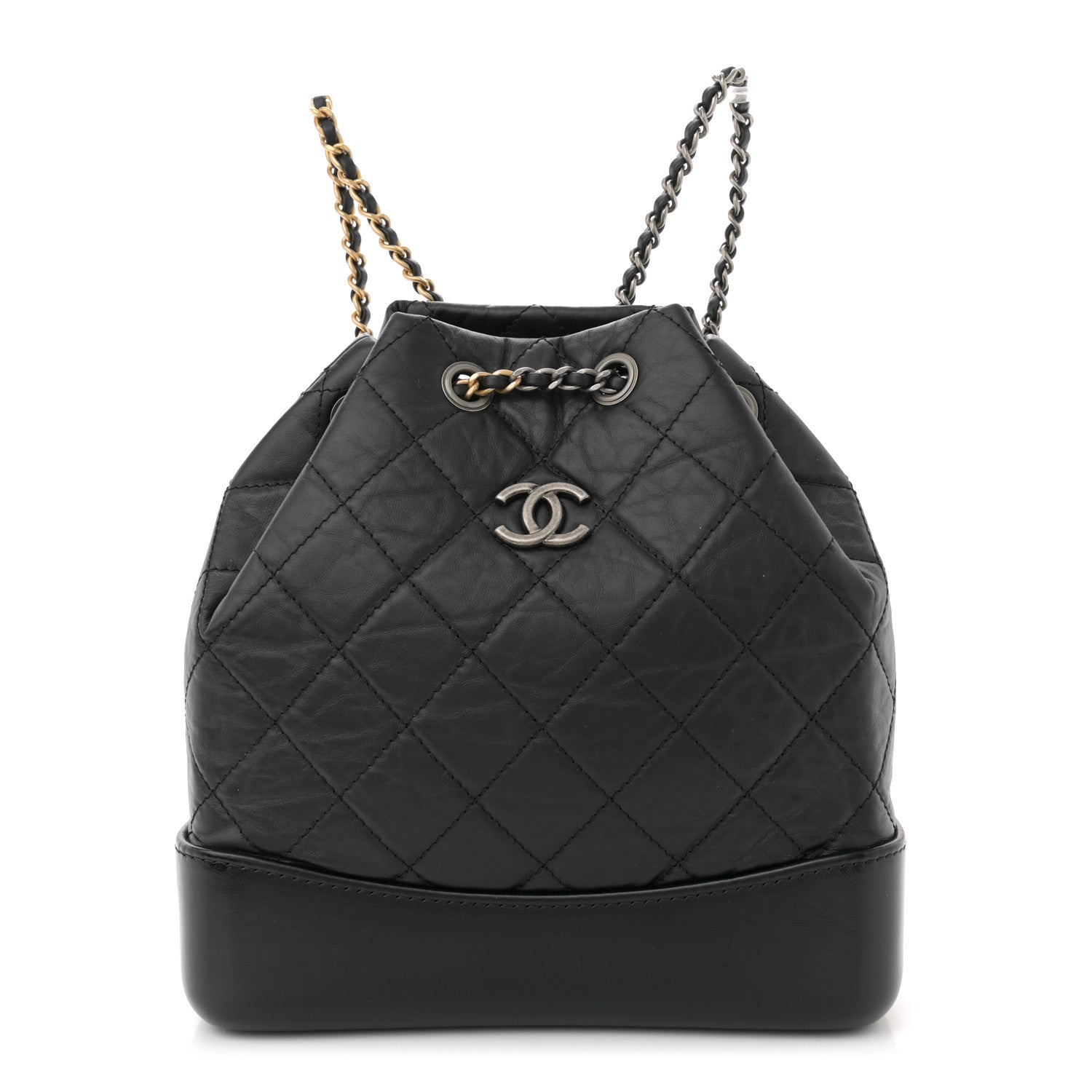 Chanel Aged Calfskin Quilted Small Gabrielle Backpack Black 1 of 10