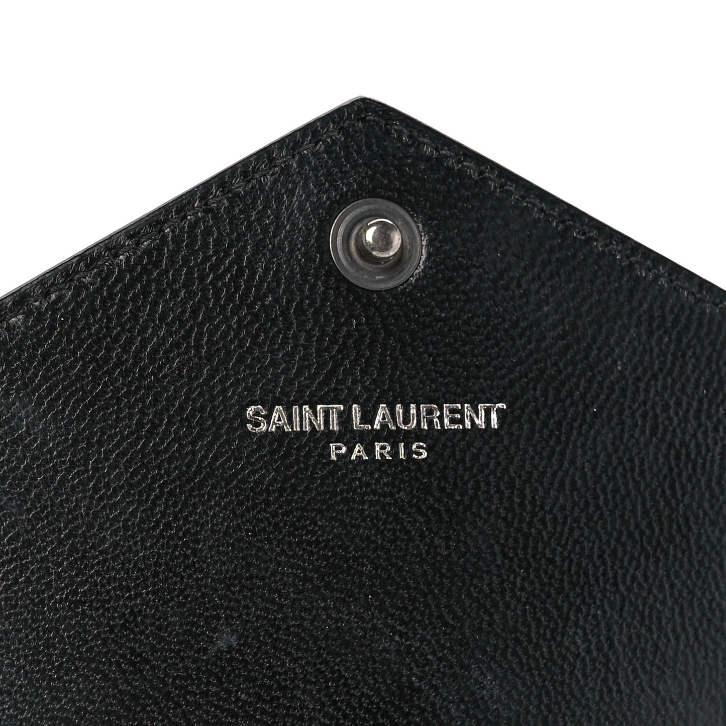 Calfskin Crocodile Embossed Monogram Envelope Chain Wallet Black