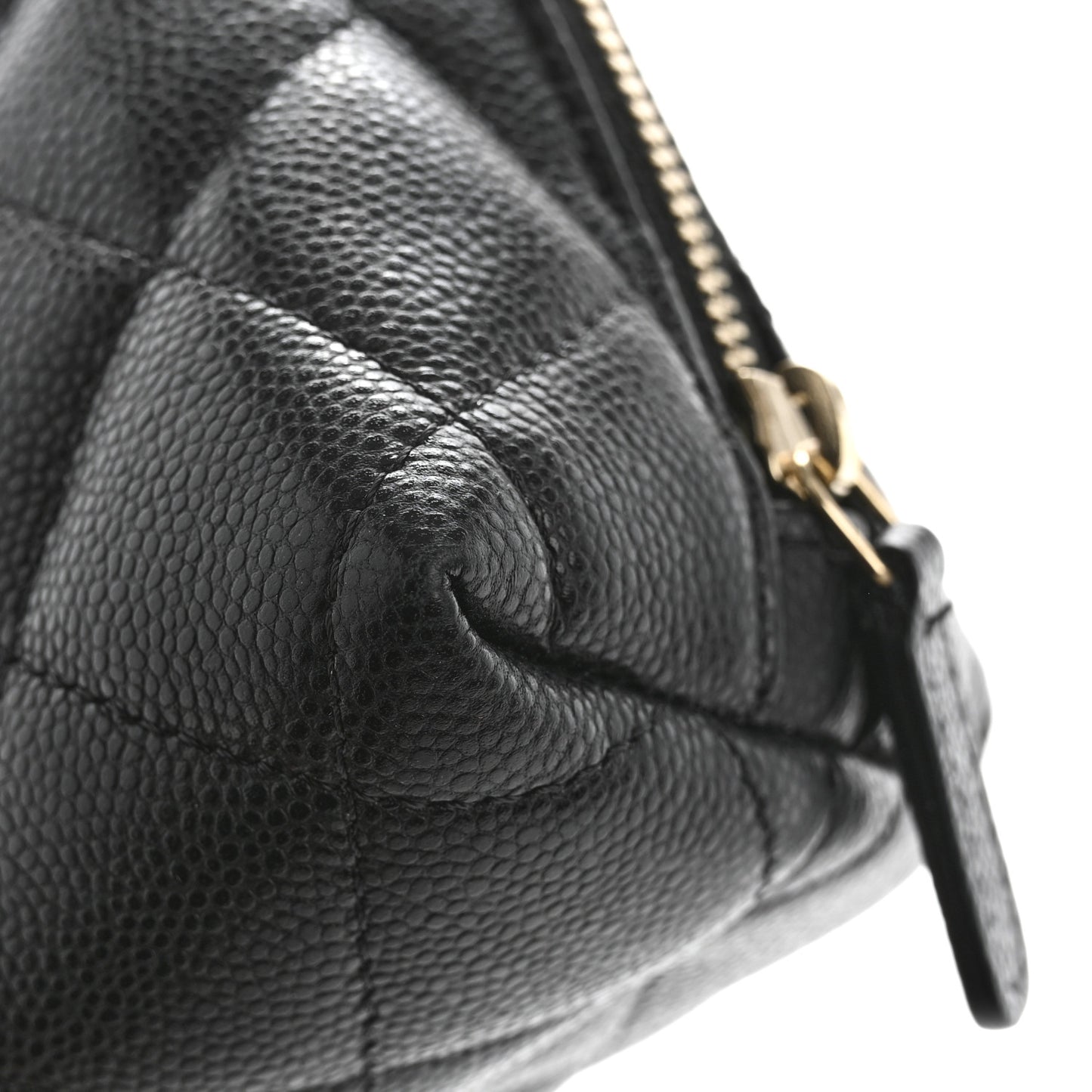 Caviar Quilted Cosmetic Case Black