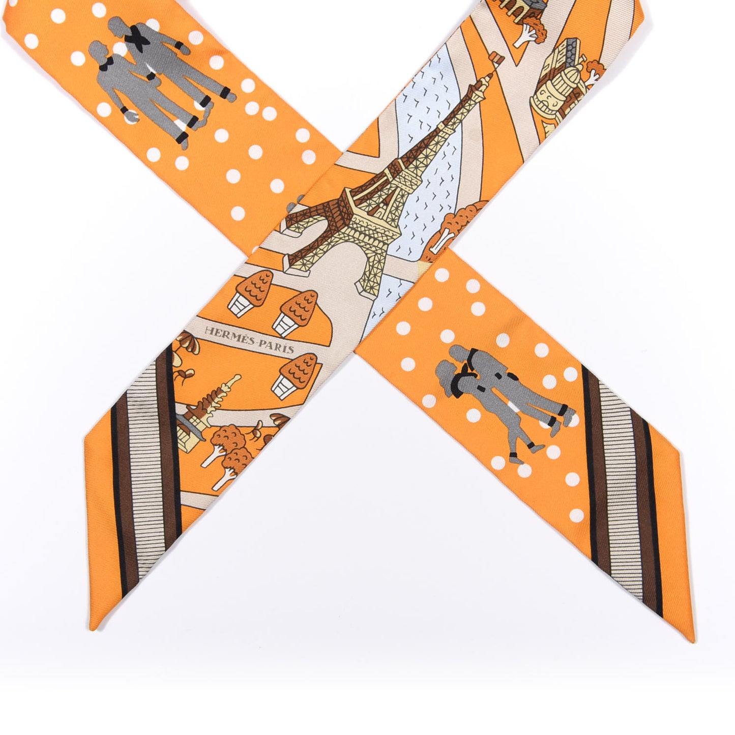 Silk Les Nouveaux Amoureux de Paris Twilly Orange Ciel Beige