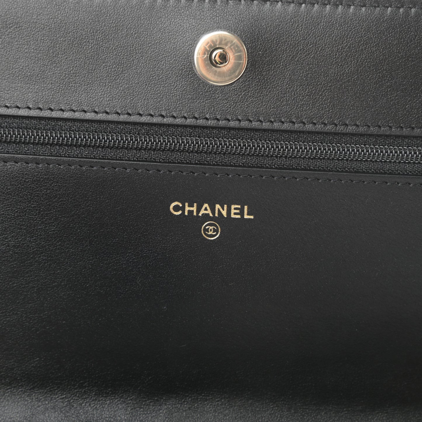 Caviar Camellia Embossed Wallet On Chain WOC Black