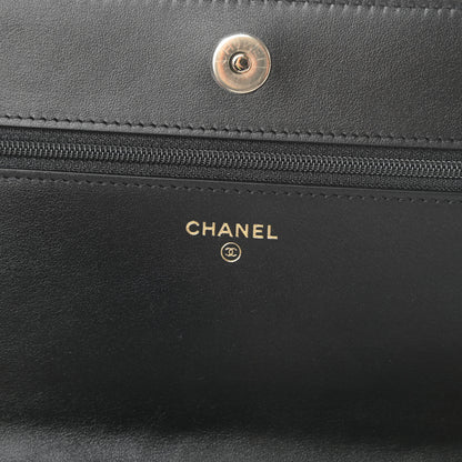Chanel Caviar Camellia Embossed Wallet On Chain WOC Black 6 of 13