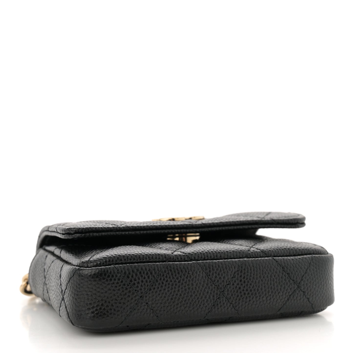 Caviar Quilted Belt Bag With Charms On Chain Black