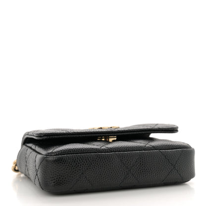 Chanel Caviar Quilted Belt Bag With Charms On Chain Black 4 of 11