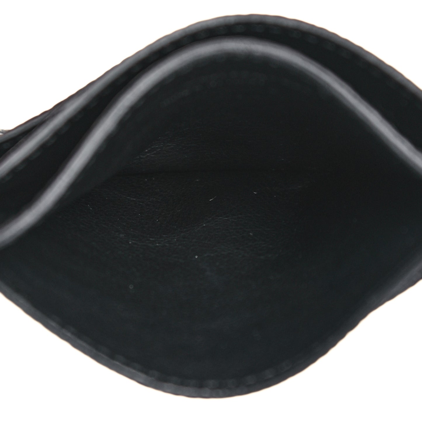 Calfskin Skull Card Holder Black