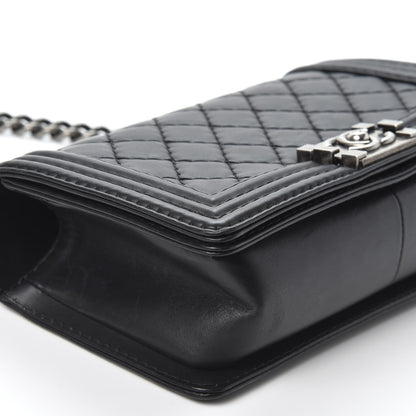 Chanel Lambskin Stitched Medium Boy Flap Black 5 of 9
