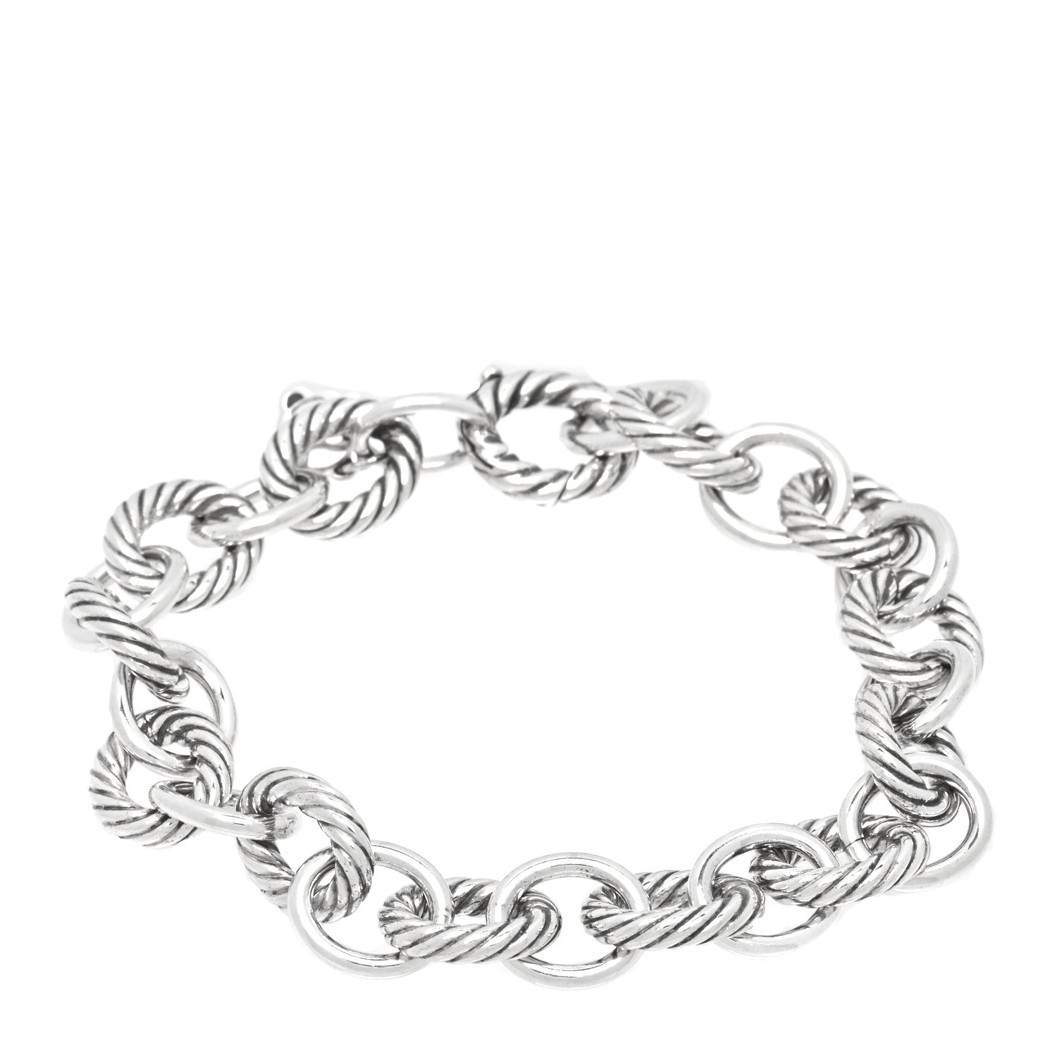 David Yurman Sterling Silver 10mm Medium Oval Link Bracelet 1 of 3