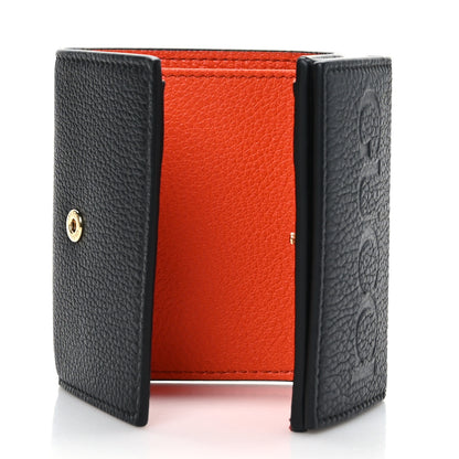 Gucci Calfskin Embossed Mini Wallet Black Dark Orange 5 of 6