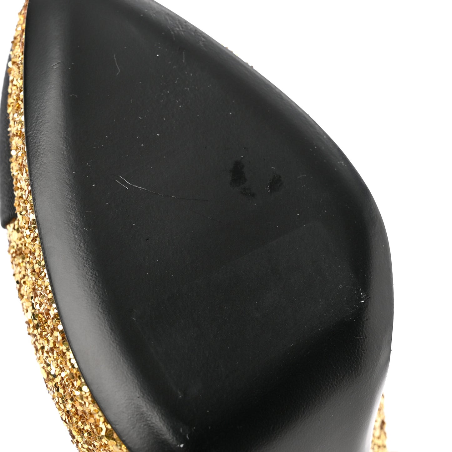 Glitter Grosgrain Cap Toe CC Slingback Pumps 39.5 Gold Black