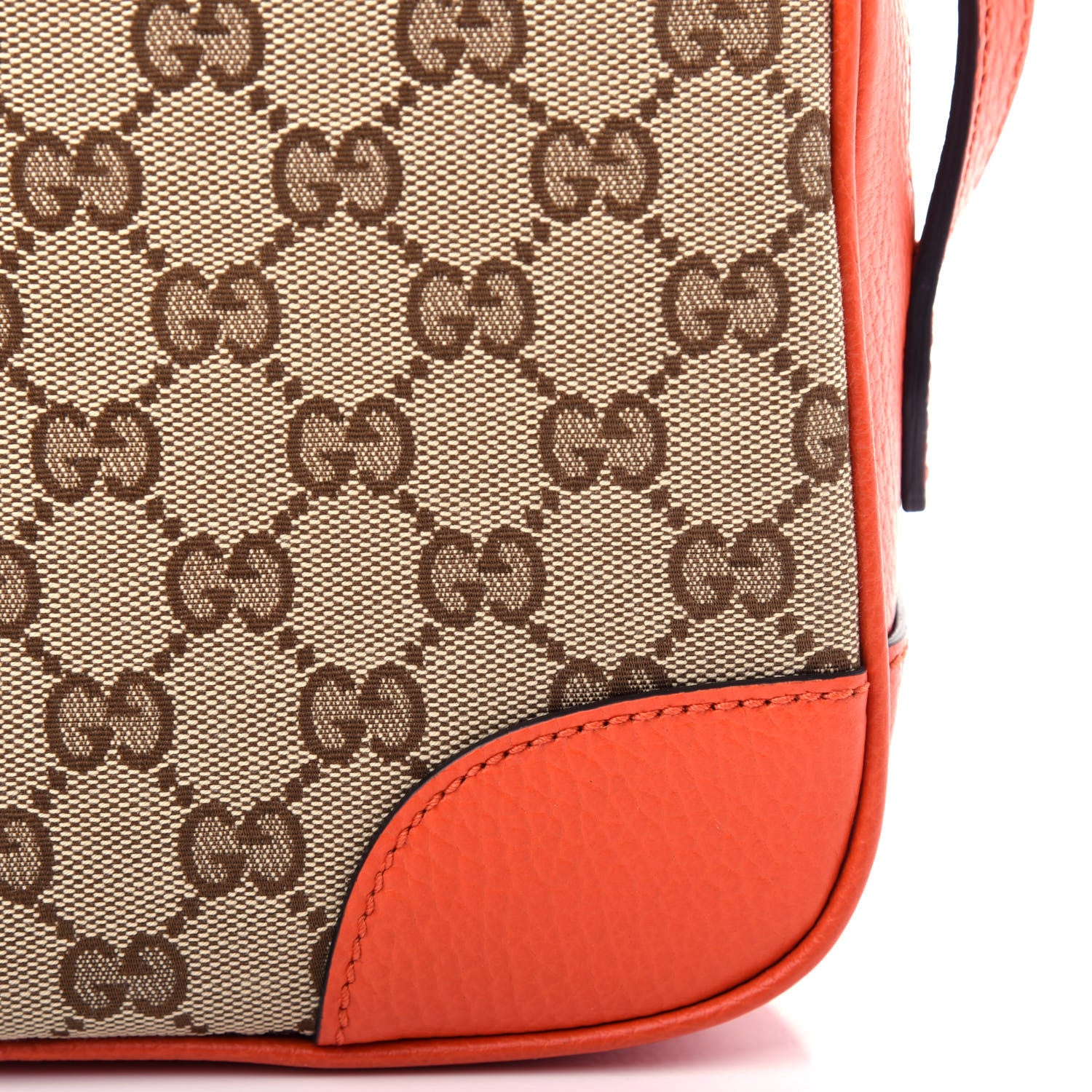 Gucci Monogram Dollar Calfskin Mini Bree Messenger Bag Beige Ebony Sun Orange 10 of 10
