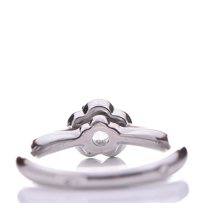Chanel Platinum Diamond Camellia Solitaire Ring 44 3 5 of 6