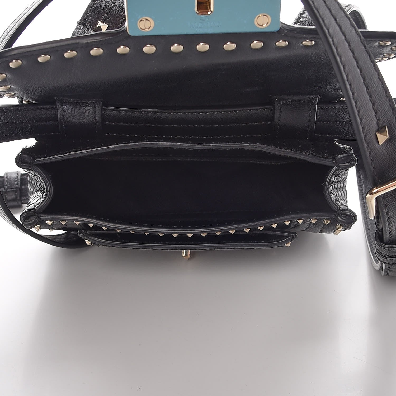 Valentino Garavani Lambskin ZiggyStud Rockstud Convertible Crossbody Belt Bag Black 6 of 8