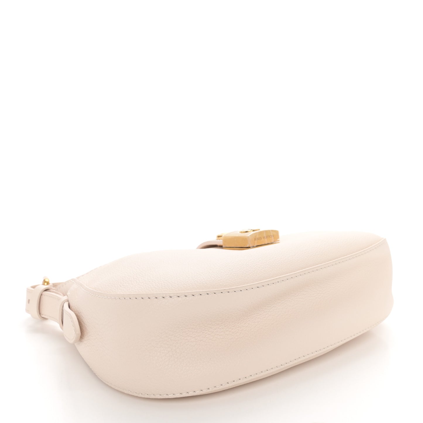 Grained Calfskin Low Key Shoulder Bag Limestone Gray