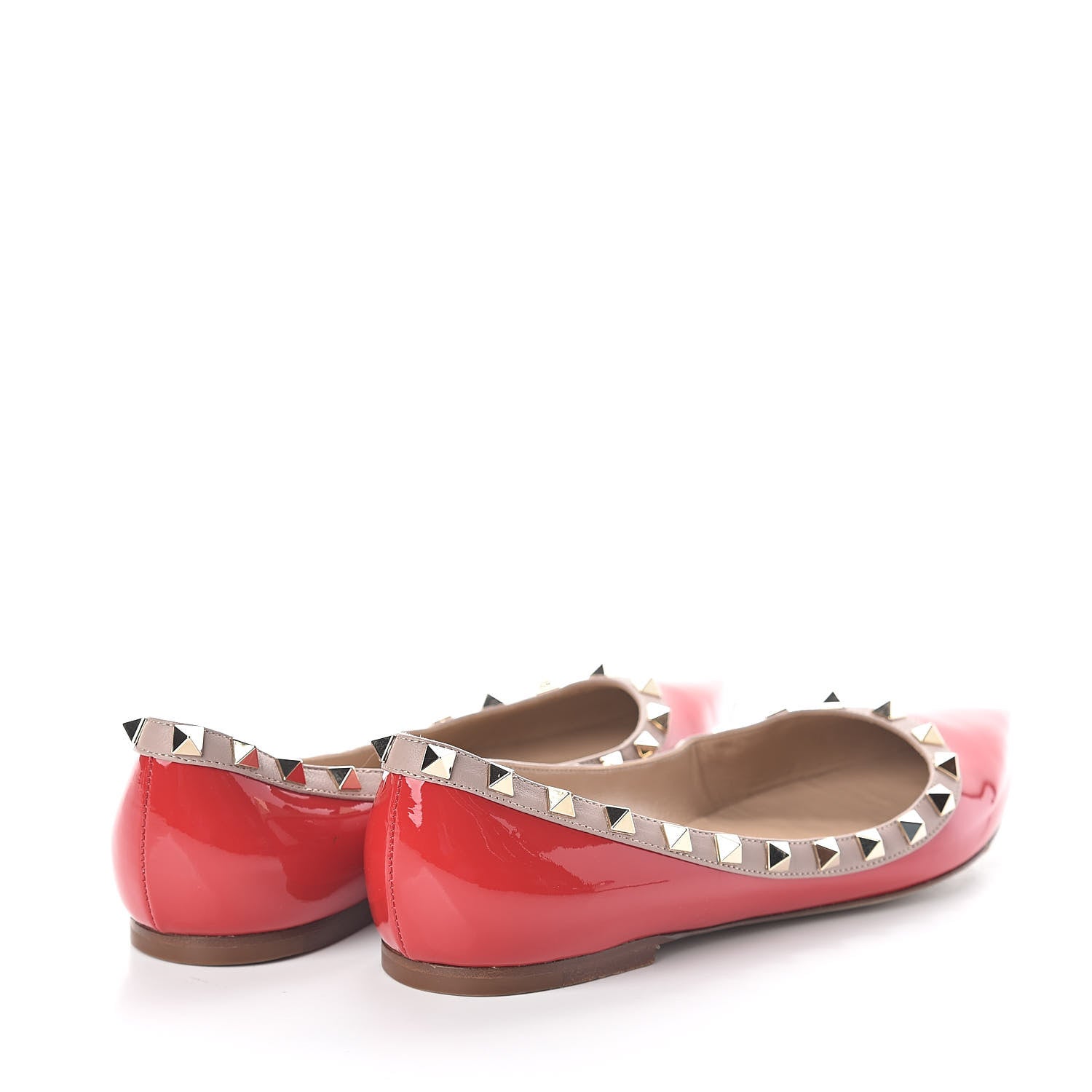 Valentino Garavani Patent Nappa Rockstud Ballerina Flats 38 Rosso Valentino Poudre 4 of 7