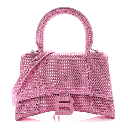 Balenciaga Strass Suede Hourglass Top Handle Bag XS Pink 8 of 12