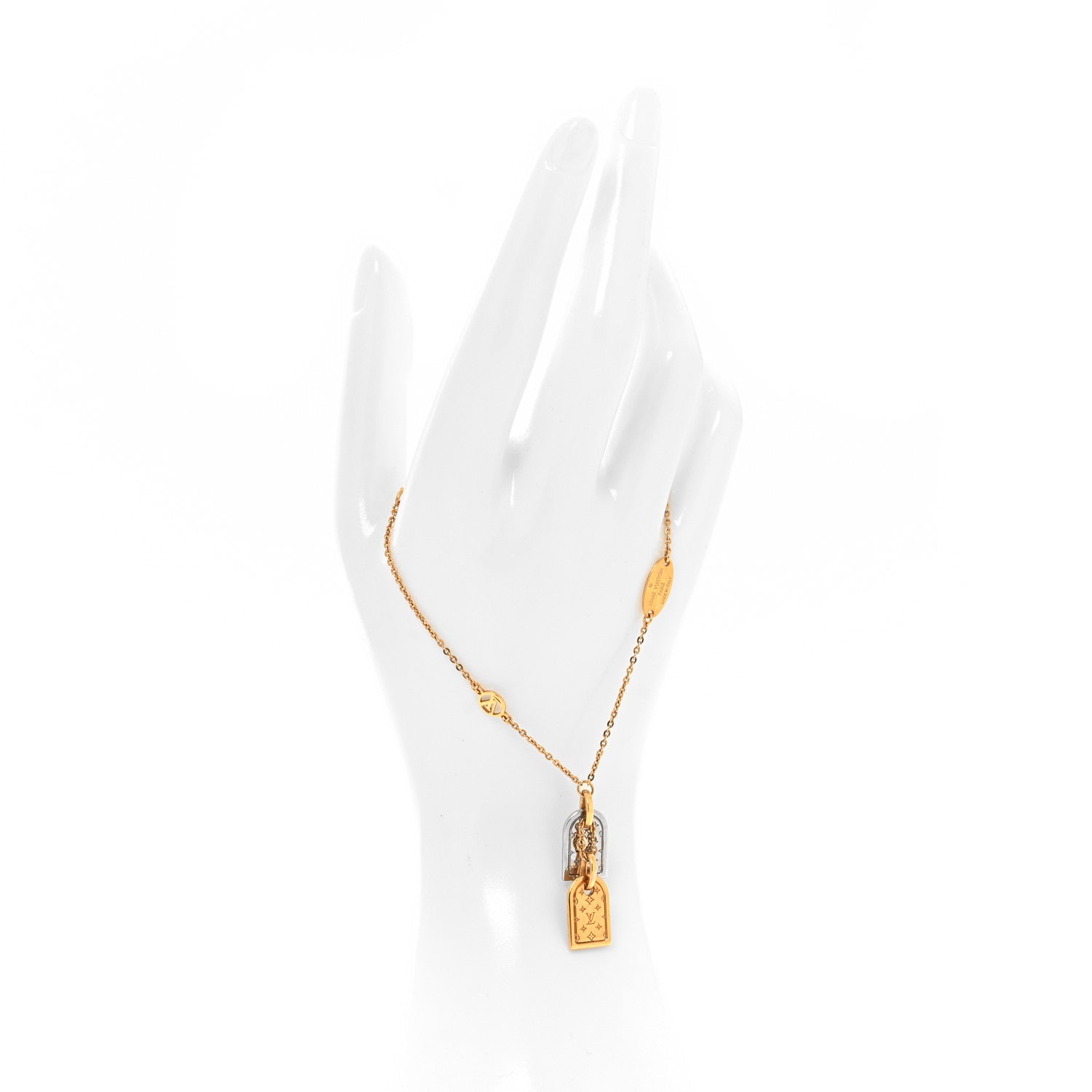Louis Vuitton Brass Nanogram Bracelet Silver Gold 2 of 6