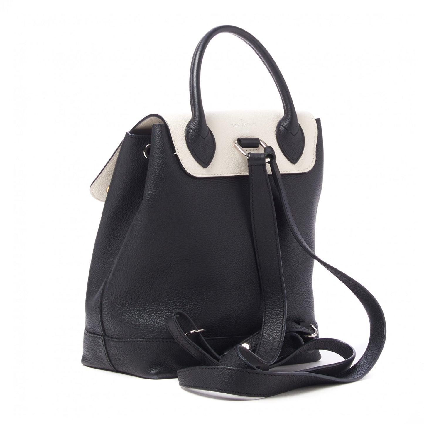 Calfskin Mechanical Flowers Lockme Backpack Black White