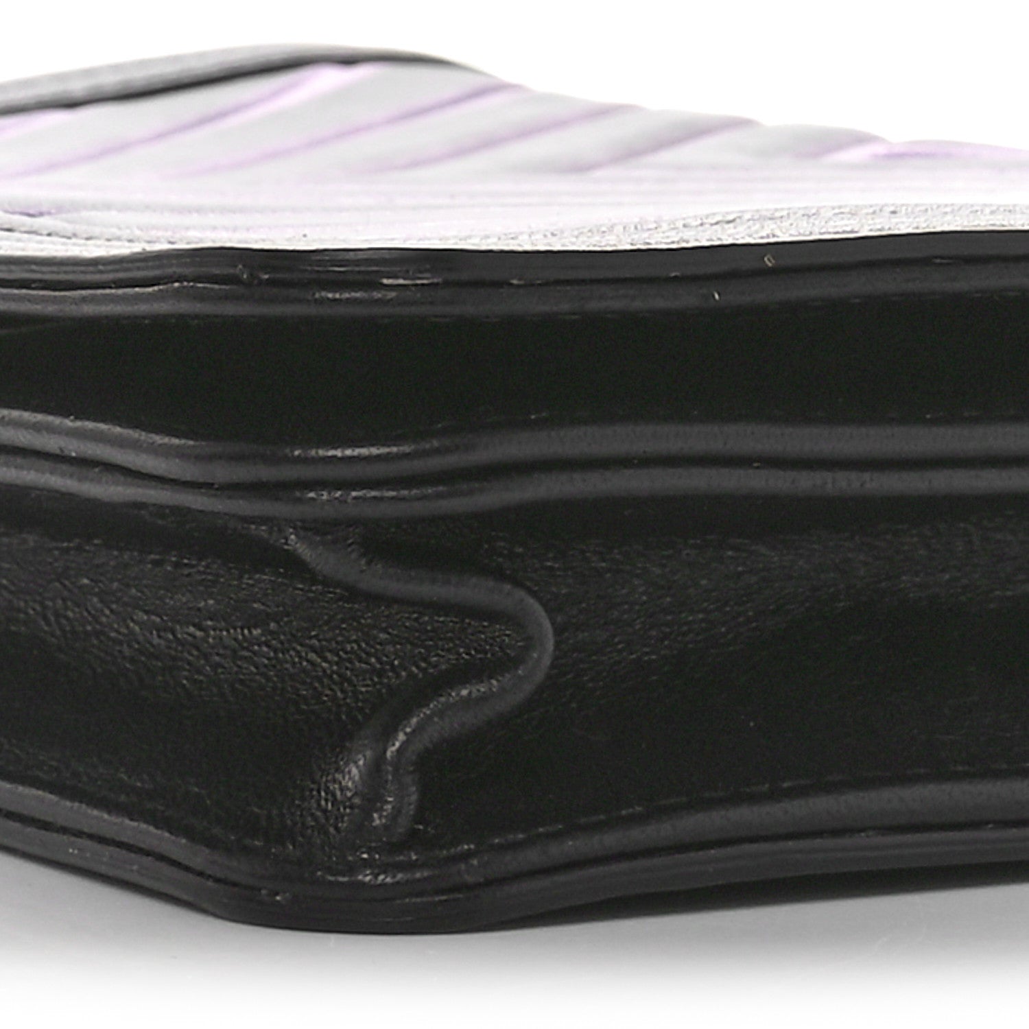 Chanel Calfskin Painted Chevron Embossed Boy Wallet On Chain WOC Black 10 of 11