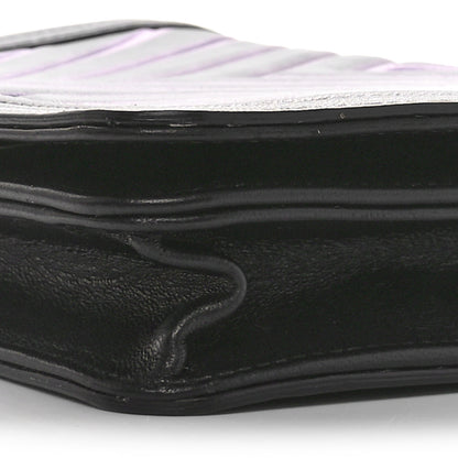 Chanel Calfskin Painted Chevron Embossed Boy Wallet On Chain WOC Black 10 of 11
