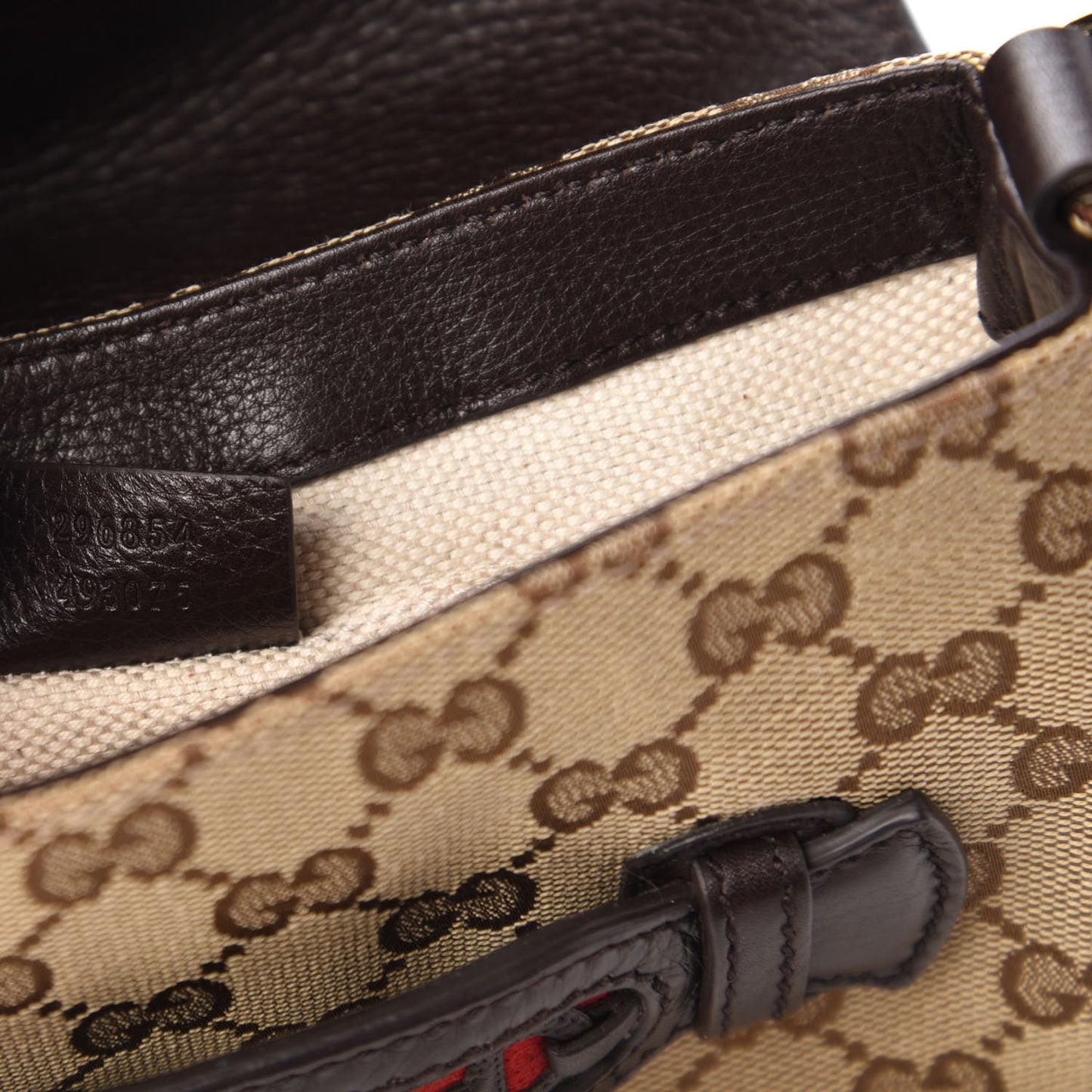 Monogram Pebbled Calfskin Web Small Dressage Shoulder Bag Dark Brown