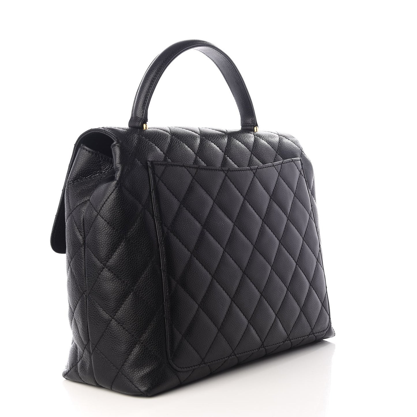 Caviar Quilted Jumbo Kelly Flap Black