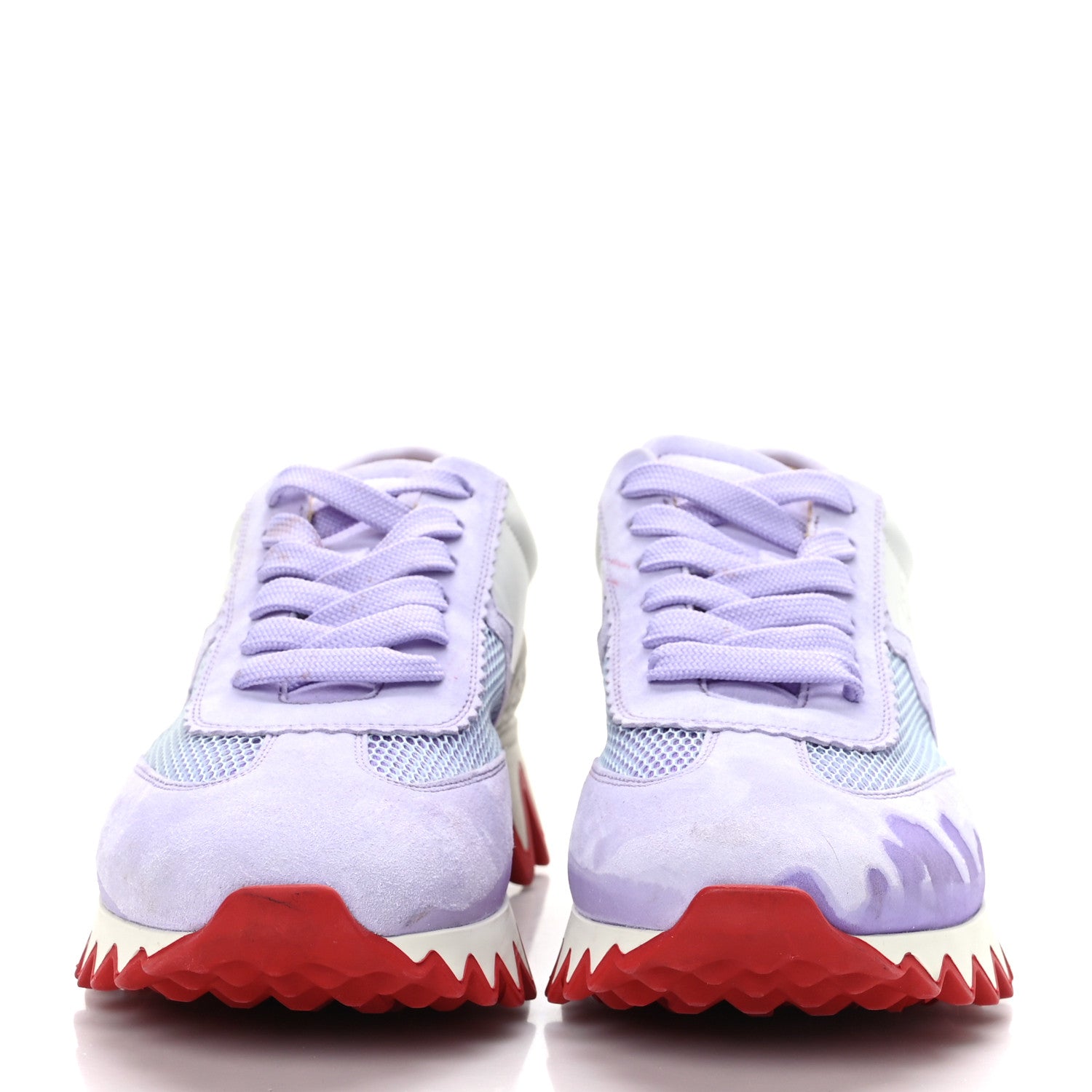 Christian Louboutin Suede Mesh Calfskin Neoprene Loubishark Sneakers 40 Lilac Smoke 2 of 13