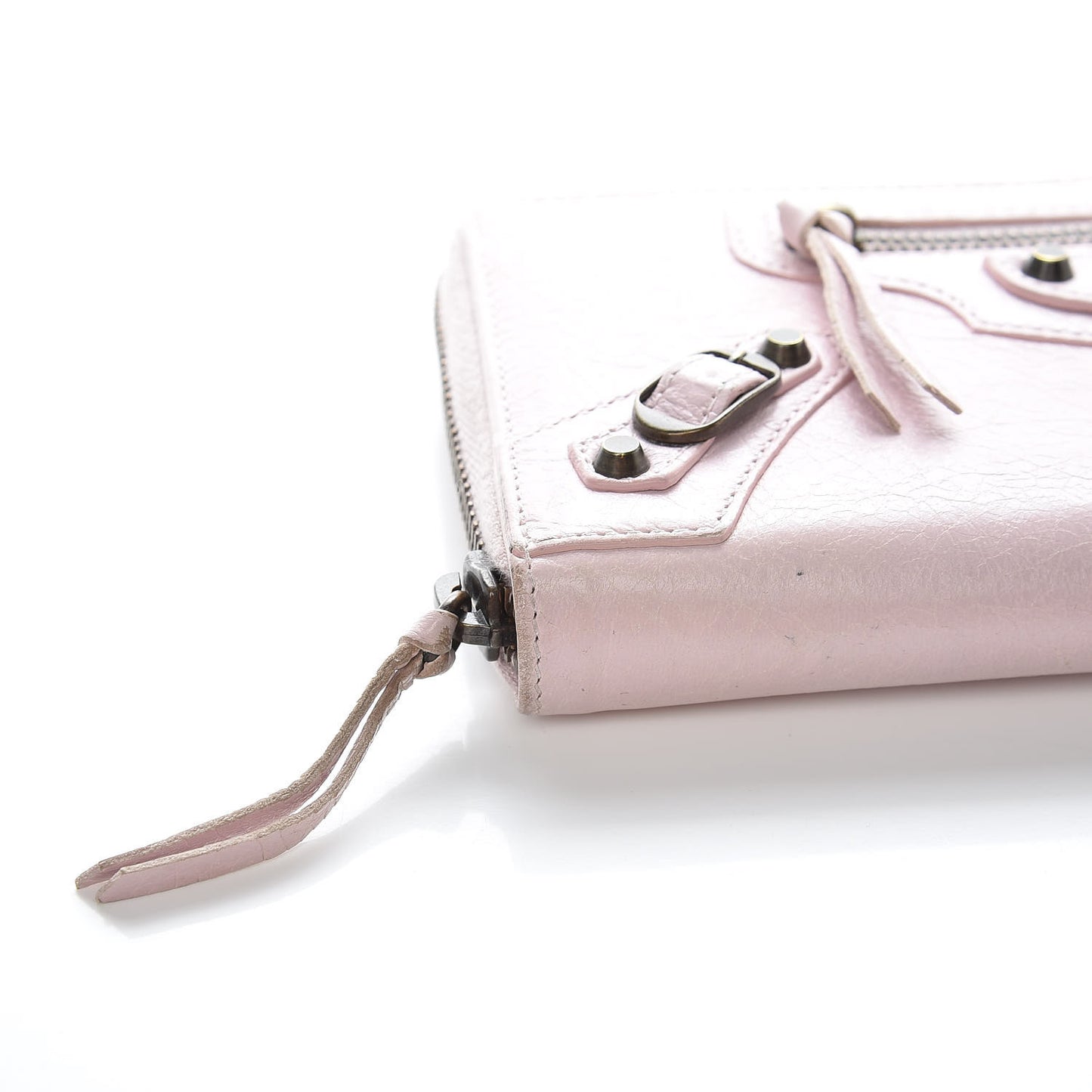 Agneau Classic Hardware Continental Zip Around Wallet Rose Poudre