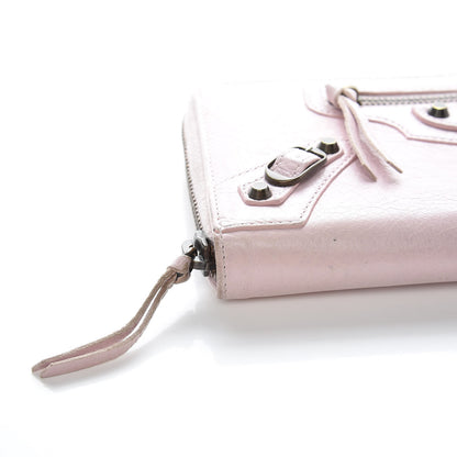 Balenciaga Agneau Classic Hardware Continental Zip Around Wallet Rose Poudre 5 of 15