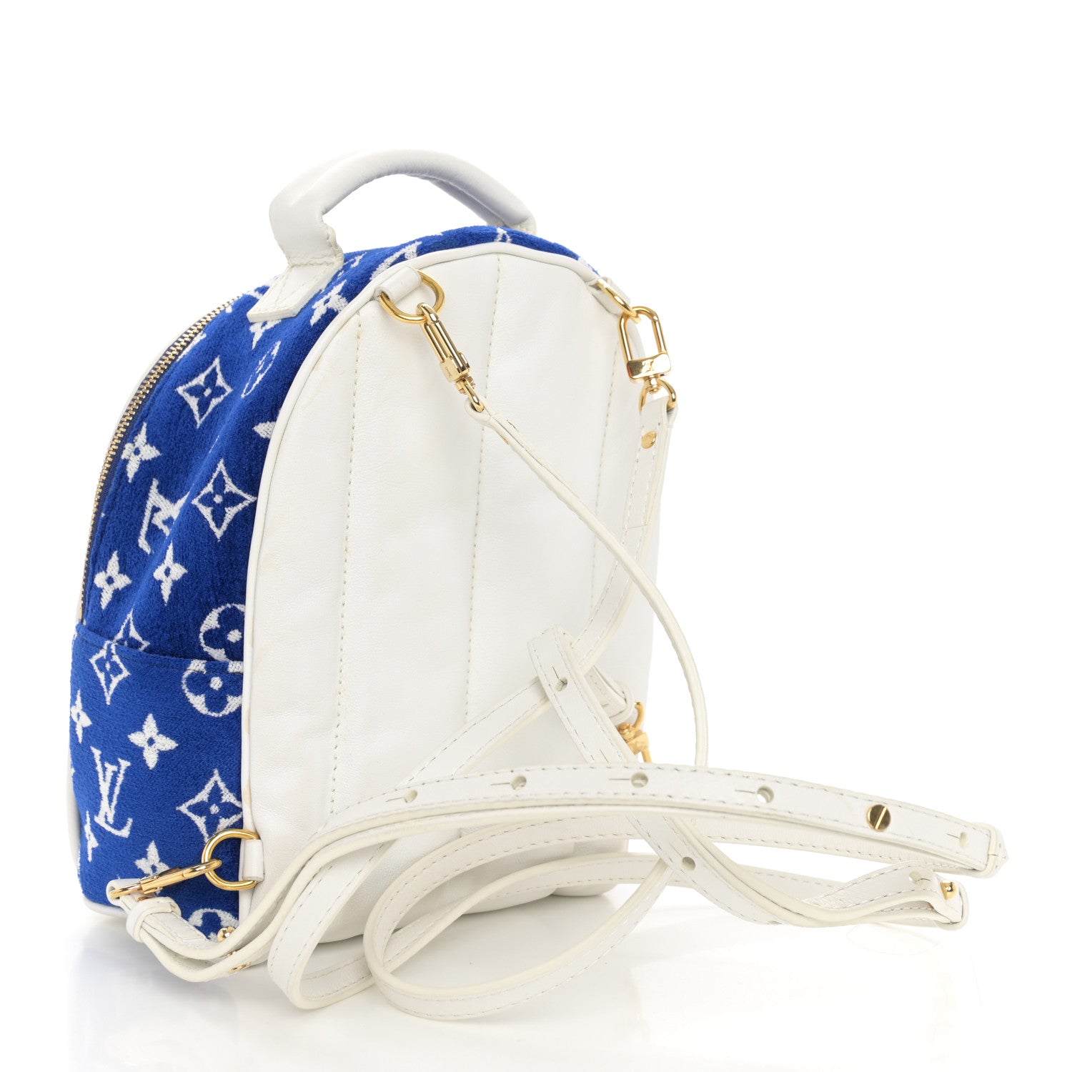 Louis Vuitton Jacquard Velvet Monogram Palm Springs Backpack Mini Blue 3 of 10