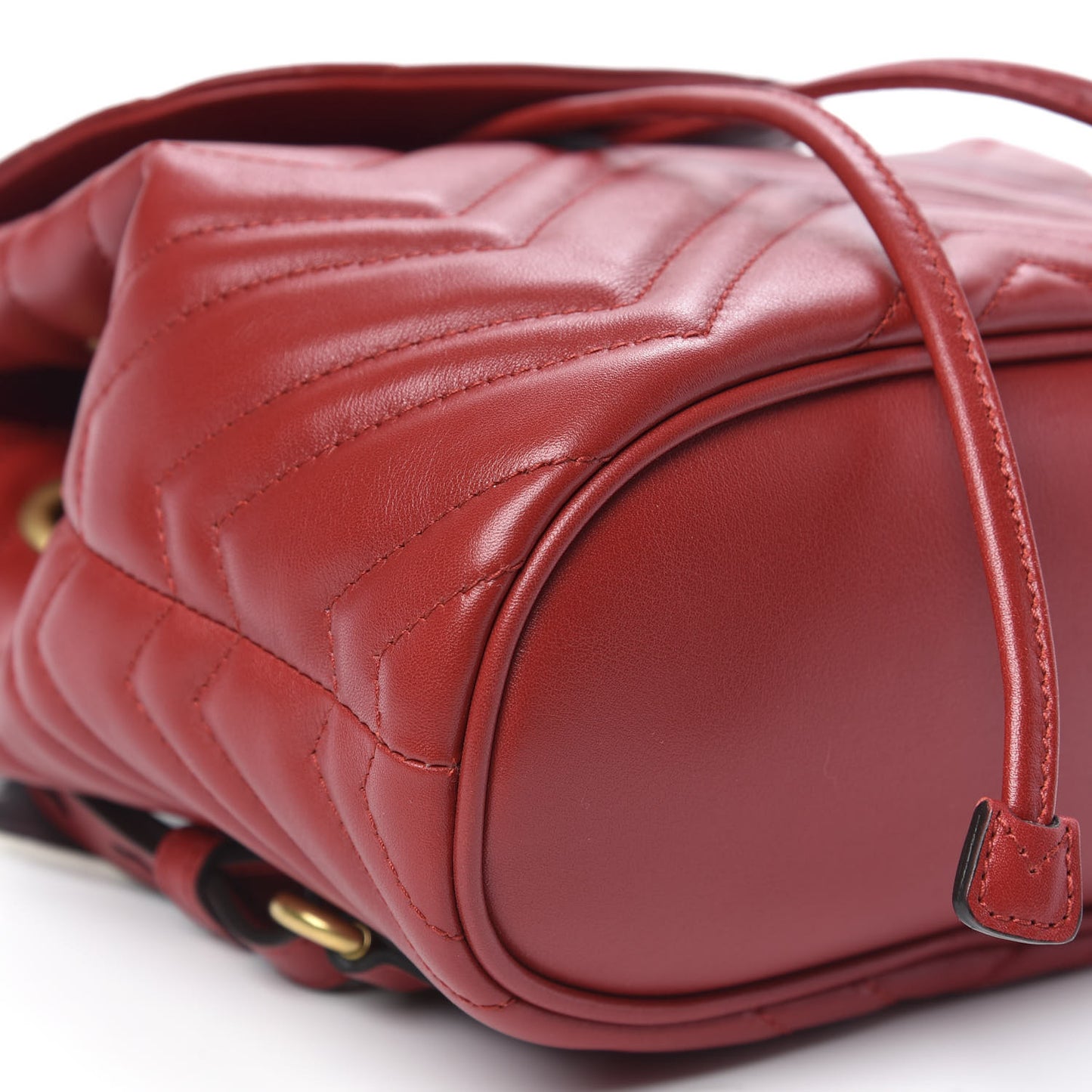 Calfskin Matelasse GG Marmont Flap Backpack Hibiscus Red