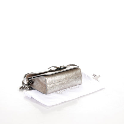 Jimmy Choo Metallic Grainy Goatskin Mini Rebel Crossbody Platinum 4 of 6