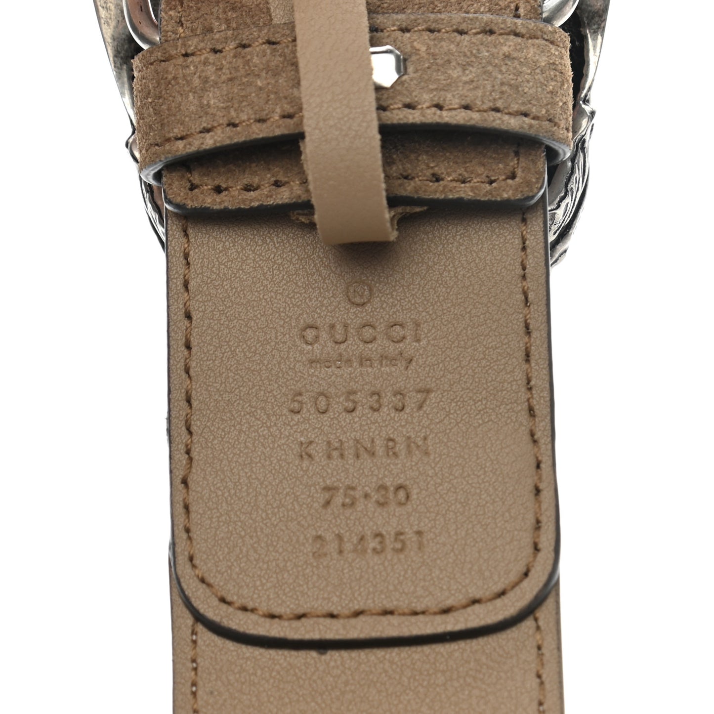 GG Supreme Monogram Suede Dionysus 40mm Belt 75 30 Beige Taupe