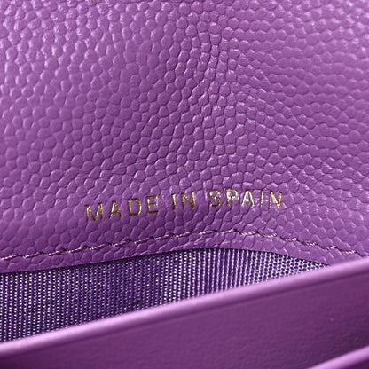 Chanel Caviar Quilted Medium Gusset Flap Wallet Purple 7 of 8