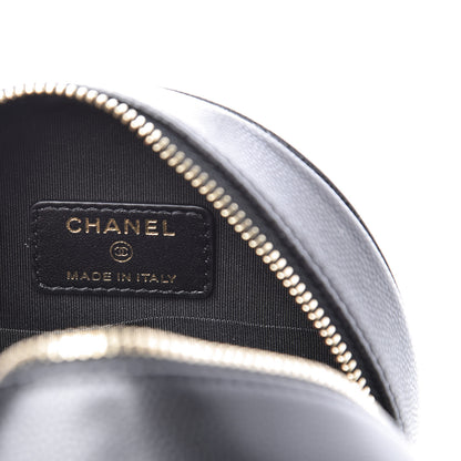 Chanel Caviar Quilted French New Wave Round Clutch With Chain Black 5 of 10