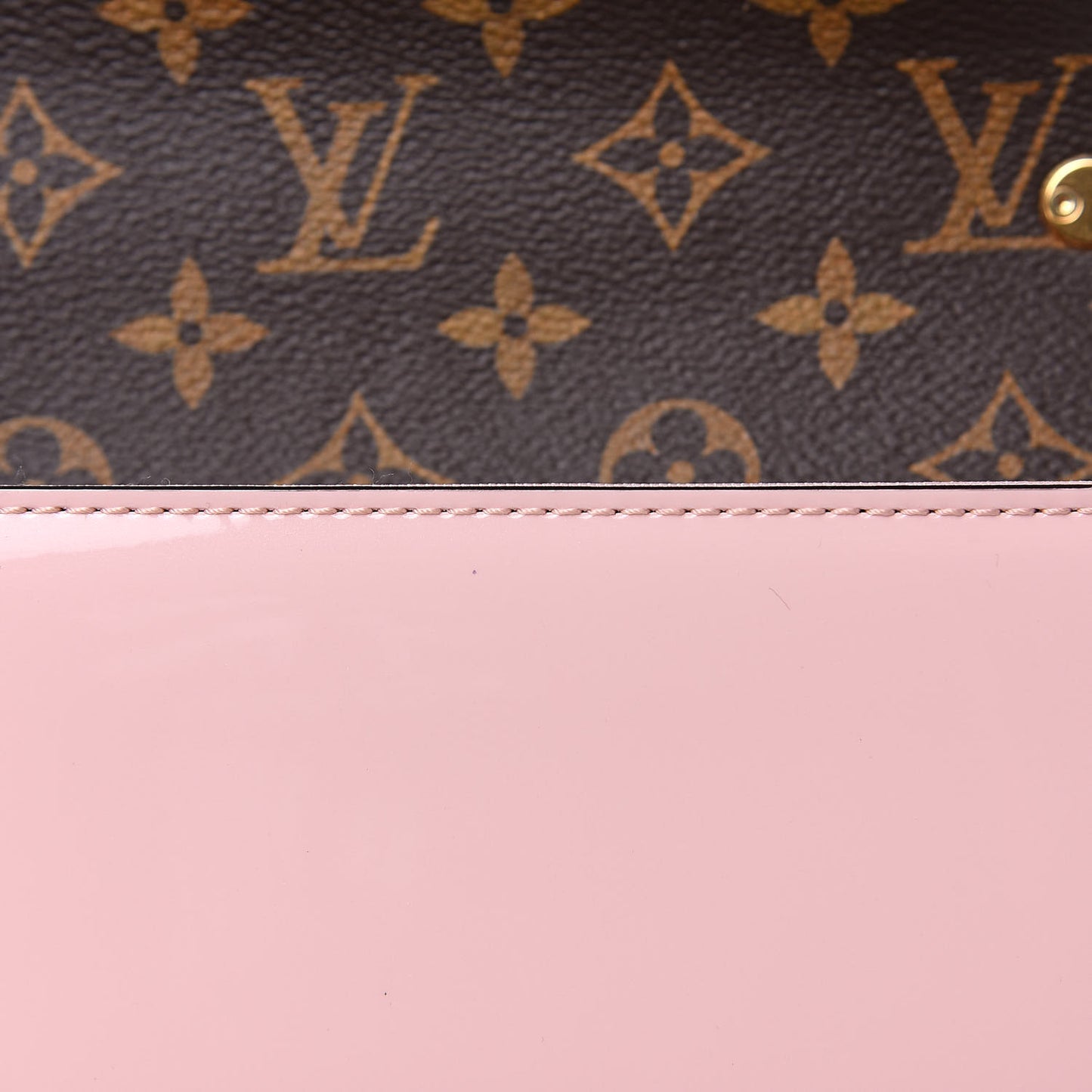 Patent Calfskin Monogram Cherrywood BB Rose Ballerine