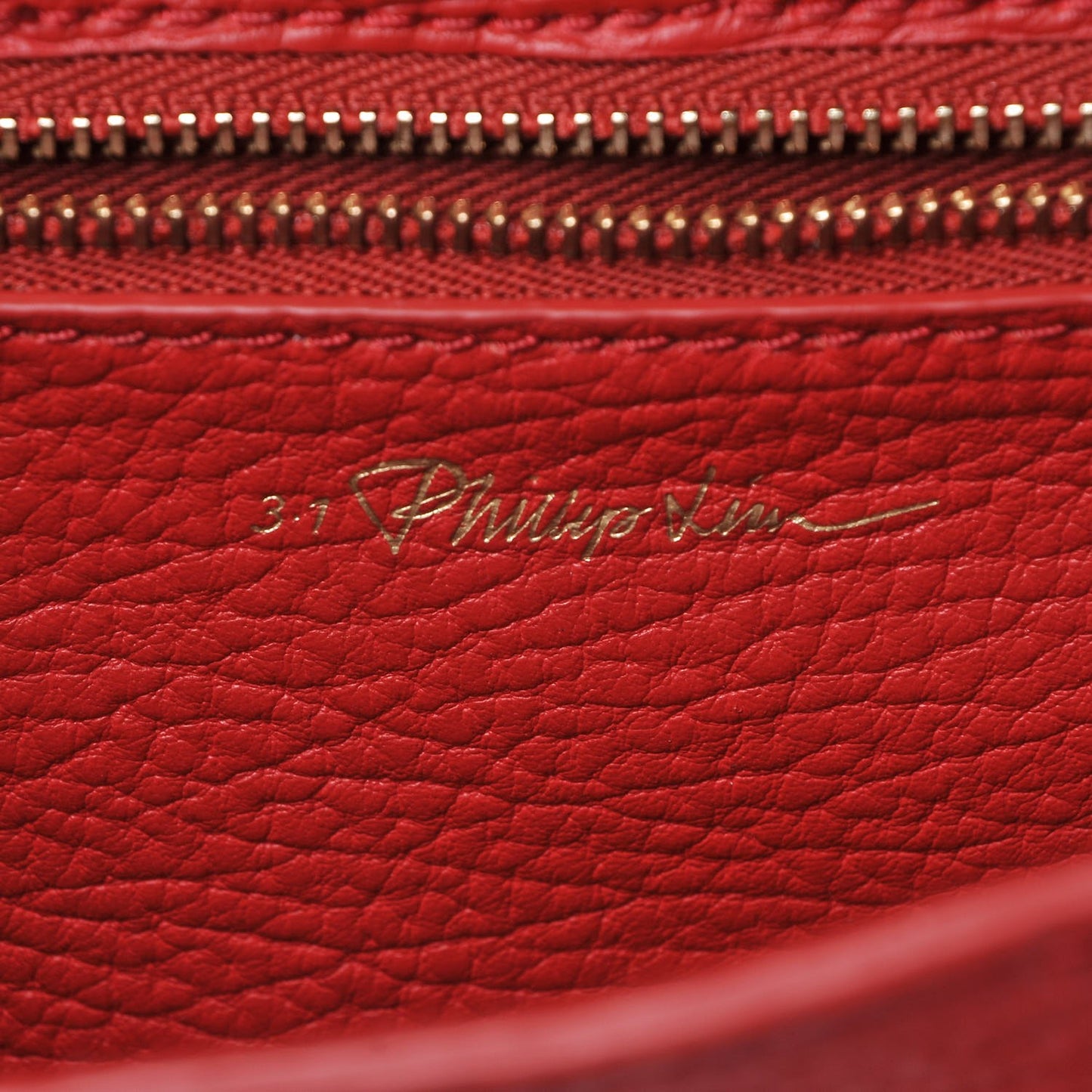 3.1 Textured Calfskin Mini Pashli Satchel Red