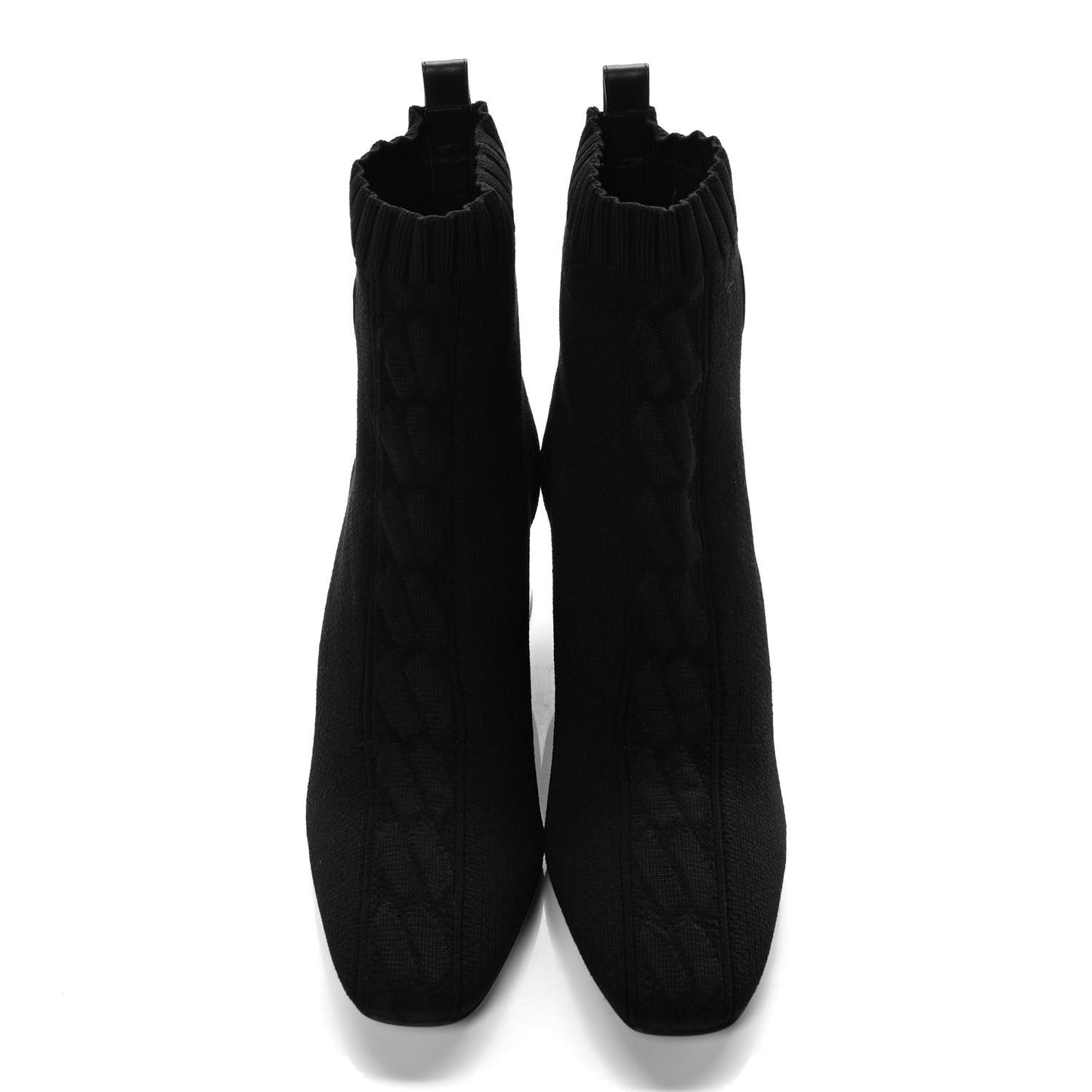 Knit Calfskin Volver Ankle Boots 37.5 Black
