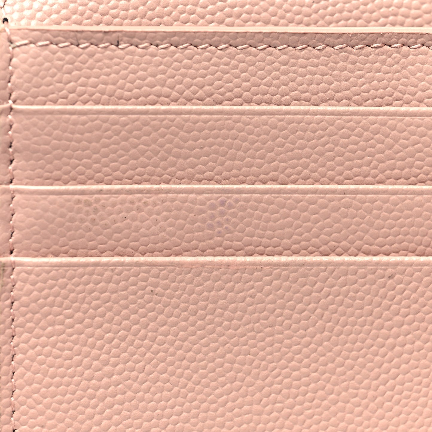 Grain De Poudre Matelasse Chevron Monogram Compact Tri Fold Wallet Pale Pink