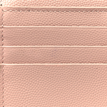 Saint Laurent Grain De Poudre Matelasse Chevron Monogram Compact Tri Fold Wallet Pale Pink 14 of 14
