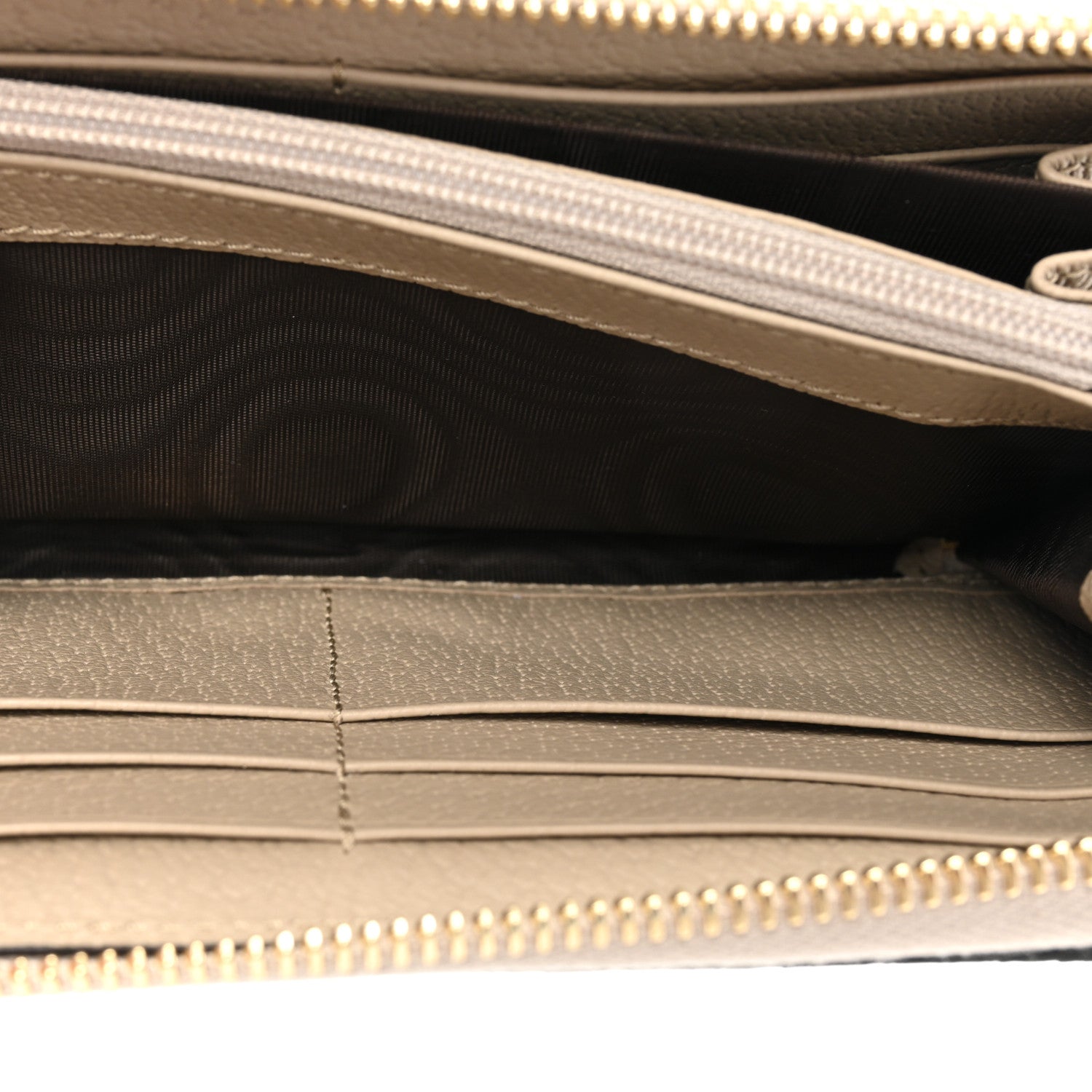 Gucci GG Supreme Monogram Textured Dollar Calfskin Web Ophidia Zip Around Wallet Beige Mystic White Oatmeal 8 of 14