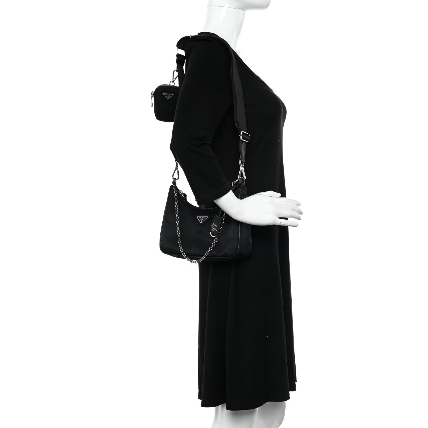 Prada Nylon Re-Edition 2005 Shoulder Bag Black 2 of 12